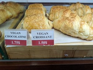 Only 2 vegan items but they are really good at Paris Bakery  in Siem Reap