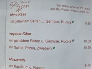 Vegan options labelled on menu at LoLu in Duisburg