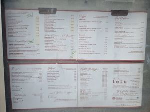 Menu at LoLu in Duisburg