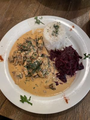 Vegan mushrooms with Rice   at LoLu in Duisburg