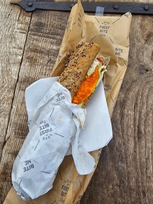 Crispy vegan sandwich at Tasty Bruges in Bruges