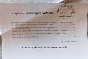 Menu vegan at Bistrot Ramet in Challand-saint-victor