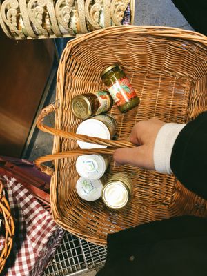 Lots of pestos, aiolis, and dips to choose from at Lebe Gesund in Munich