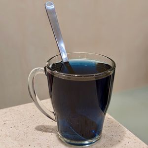 Vegan Warm Blue Pea Flower Drink at Saute Saranghae in East Singapore