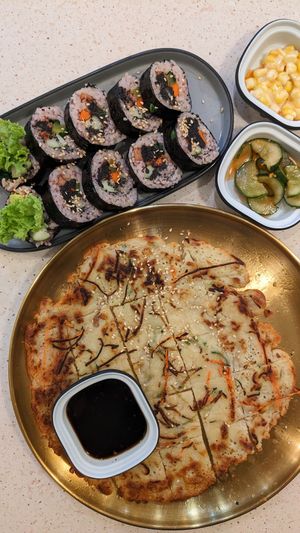 Vegan Yachae Jeon, Truffle Gimbap at Saute Saranghae in East Singapore