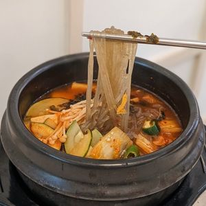 Vegan Kimchi Jjigae Dangmyeon at Saute Saranghae in East Singapore