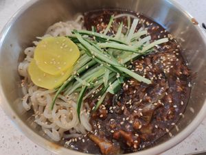 Jjiajiangmyeon 
Black Bean noodles at Saute Saranghae in East Singapore