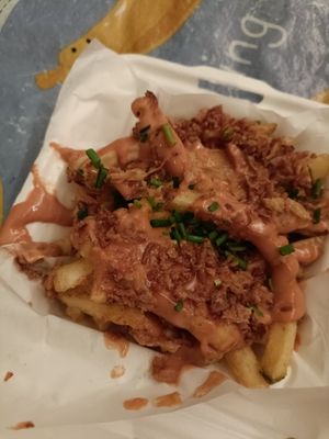 Bbq mayo fries at Vegan Passion in East London