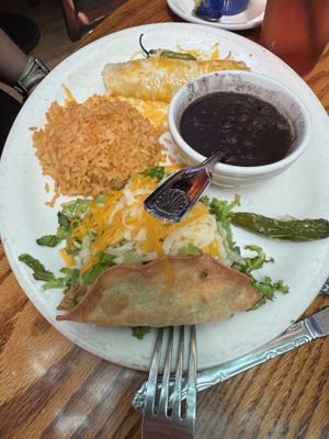 Combo taco and enchilada   at Casita del Campo in Los Angeles