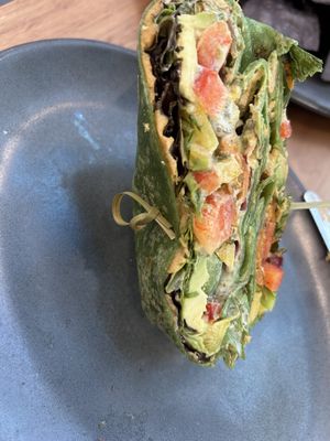 Spinach wrap w/ veggies   at BNA - The Titans Press Box in Nashville