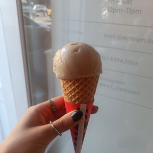 banana cinnamon soy milk gelato at Kōri Ice Cream in Hawthorn