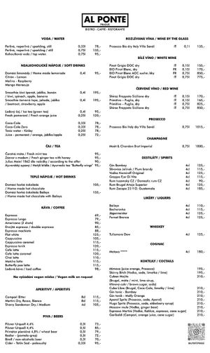 🇨🇿 Naše nápojové menu🤍
🇬🇧 Our drink menu🤍 at Al Ponte Prague in Prague