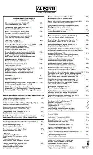 🇨🇿 Naše hlavní menu🤍
🇬🇧 Our main menu🤍 at Al Ponte Prague in Prague