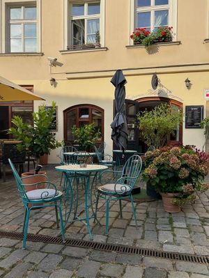 Our outdoor seating is perfect for your summer visits! at Al Ponte Prague in Prague