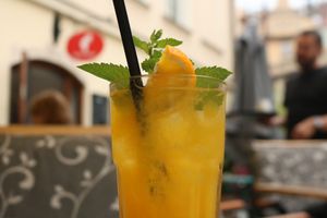 Mango maracuya lemonade at Al Ponte Prague in Prague