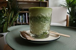 Matcha oat latte at Al Ponte Prague in Prague