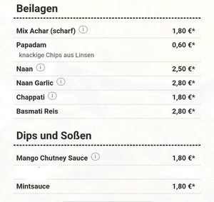 sides (some are vegan) at Indisch Curry - Real Taste of India in Neu Wulmstorf