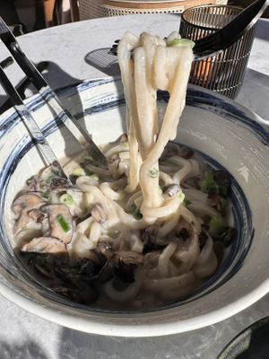 Udon noodles  at PLANTA Cocina in Washington