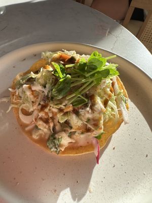 Crab tostada   at PLANTA Cocina in Washington