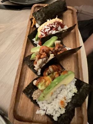 Crispy Mushroom Hand Roll #Veganuary at PLANTA Cocina in Washington