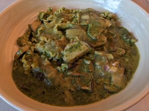 MAFALDINE PASTA VERDE
woodland mushrooms, tomatillo salsa
 at PLANTA Cocina in Washington