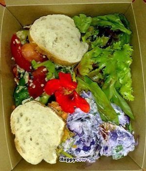Salad Box (the purple stuff is potato salad) at Moose's Kitchen in Hastings