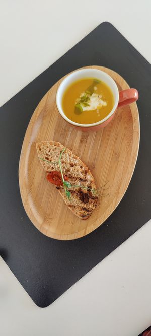 Roasted Pumpkin Shooter at Piatto Nero Ristorante in Mellieha