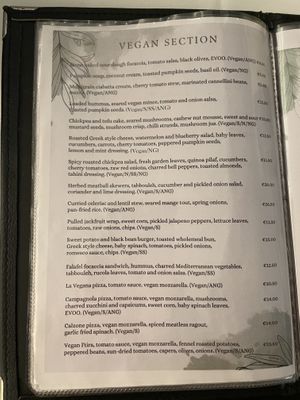 Vegan menu  at Piatto Nero Ristorante in Mellieha