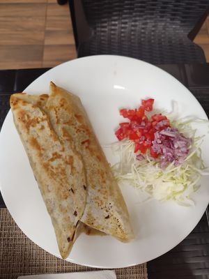 Burrito con arroz y carne de soya  at El Molino in Potosi