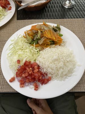 Stir fried vegetables  at El Molino in Potosi