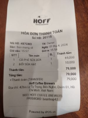  at Hoff Coffee Brewers in Ho Chi Minh City