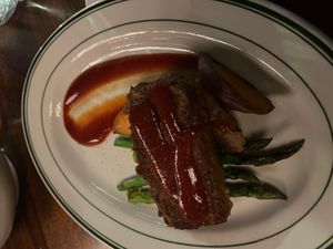 vegan meatloaf (impressive) at The Delaware Restaurant & Bar in Albany