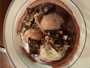 vegan dessert (delicious!) at The Delaware Restaurant & Bar in Albany