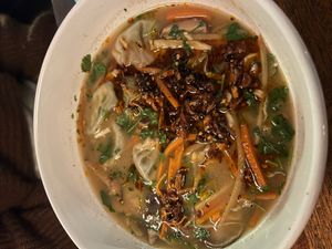 dumpling soup at The Delaware Restaurant & Bar in Albany