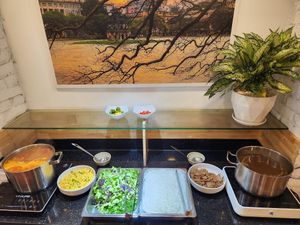 Always 2 kinds of noodles. This time Pho and Bun rieu at Bồng Bềnh Buffet Chay in Hanoi