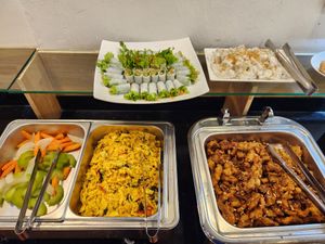 Buffet. More rolls to come at Bồng Bềnh Buffet Chay in Hanoi