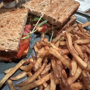 Veggie Sando with Fries  at Insomnia Restaurant Bar Lounge in Toronto
