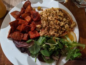 Tofu Rancheros at Insomnia Restaurant Bar Lounge in Toronto