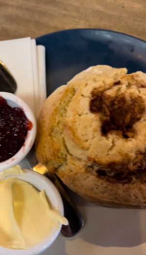 cinnamon roll  at Hustle in Belfast