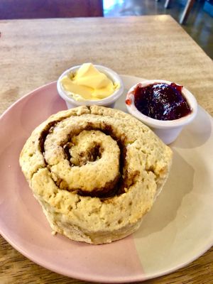 Apple and cinnamon scone  at Hustle in Belfast