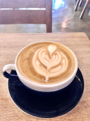 Oat latte  at Hustle in Belfast