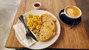 Toast and eggs at Hustle in Belfast