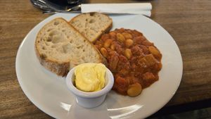 Toast and beans at Hustle in Belfast