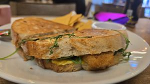 Chicken sandwich at Hustle in Belfast