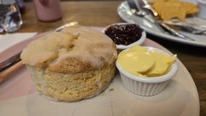 Heated lemon scone at Hustle in Belfast