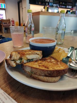 Soup and sandwich £9 deal at Hustle in Belfast
