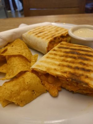 Spicy chickpea wrap at Hustle in Belfast