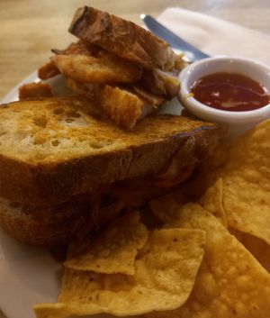 Bbq chick'n, bac'n and cheeze toastie at Hustle in Belfast