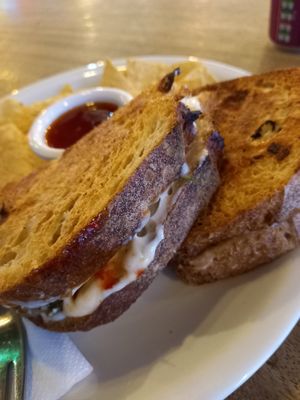 Falafel and garlic mayo toastie at Hustle in Belfast