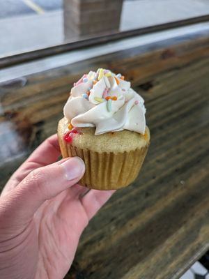 Birthday cake cupcake at Zephie's Cakes and Desserts in Westerville